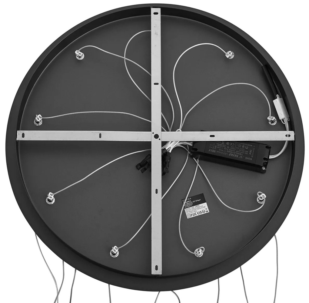 Dizajnové závesné svietidlo čierne 9-svetiel vrátane LED 3-stupňové stmievateľné - Vide Anella