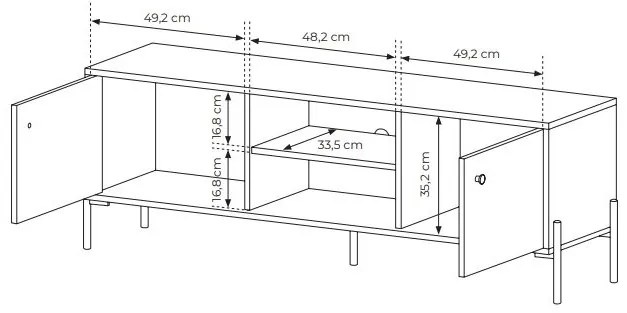 TV stolík/skrinka Scandia 153 2D (dub scandi + jedlička scandi). Vlastná spoľahlivá doprava až k Vám domov. 1071390