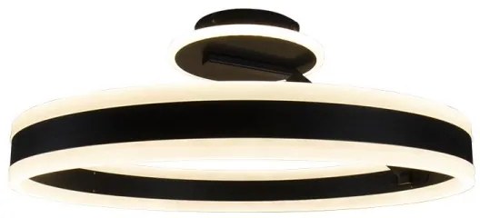 LED Stmievateľný prisadený luster LED/86W/230V 3000-6500K čierna + diaľkové ovládanie