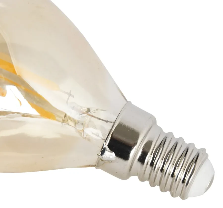 Sada 4 stmievateľných LED žiaroviek E14 P45 zlatá 3,5W 330lm 2100K