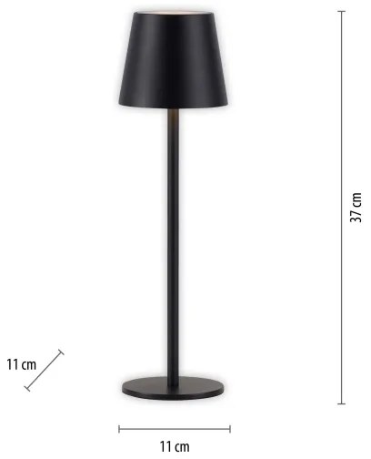 Leuchten Direkt19250-18-LED Vonkajšia nabíjacia lampa EURIA LED/3W/5V IP54 čierna