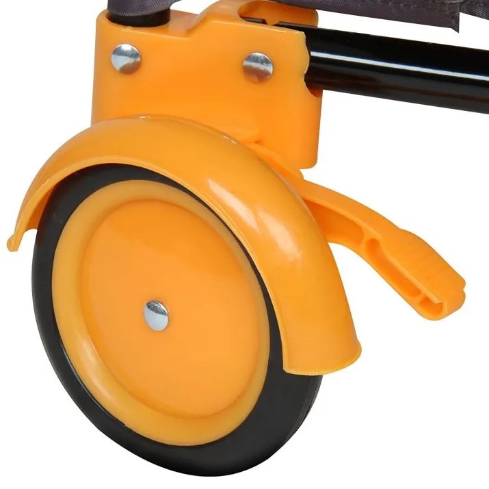 Detská postieľka, cestovná, oranžová/sivá