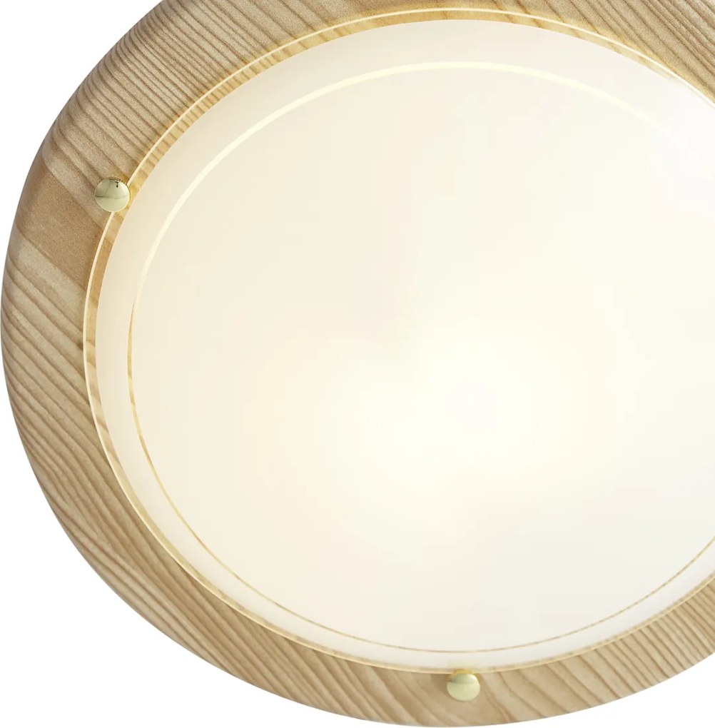 Klasické stropné svietidlo prírodné s bielym sklom - Mesiac