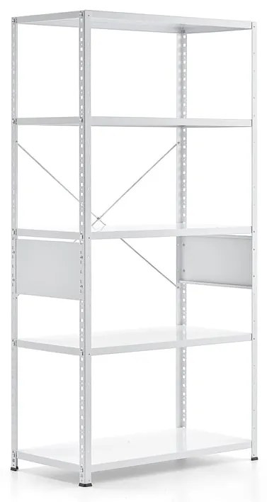 Policový regál FIRST, základná sekcia, 1960x1010x500 mm, biely