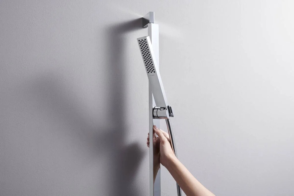 Hansgrohe Pulsify E, sprchová súprava 100 1jet EcoSmart+ so sprchovou tyčou 900 mm, chrómová, HAN-24381000