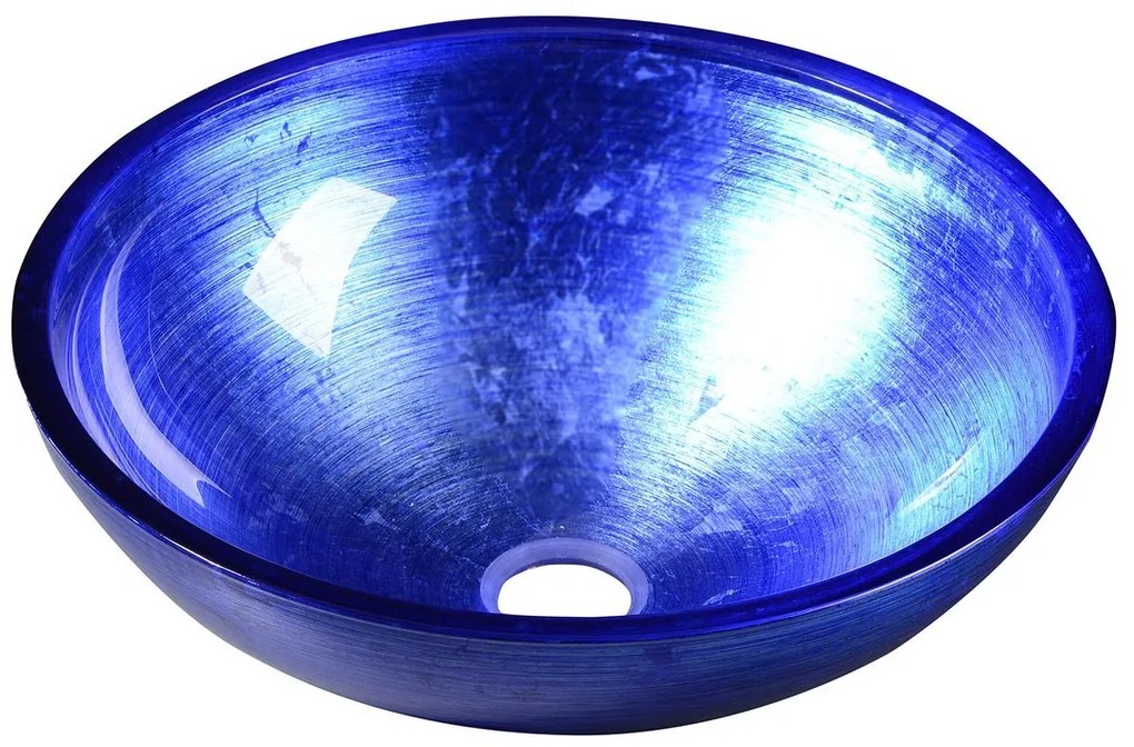 Sapho Sapho, MURANO BLU sklenené umývadlo na dosku, priemer 40cm, modré, AL5318-65