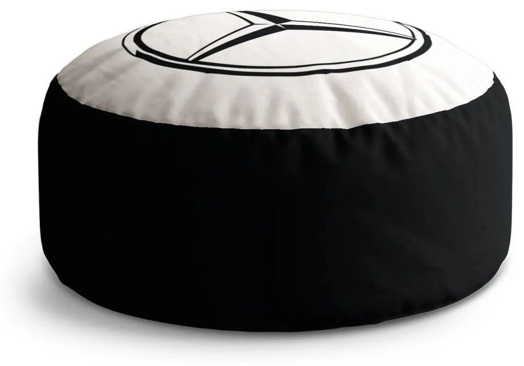 Sablio Taburet Circle Logo 1 Biela: 38x48 cm