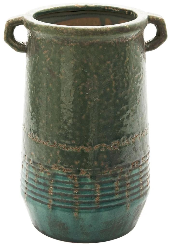 Kapustový keramický kvetináč / váza s ušami - Ø 16*26 cm