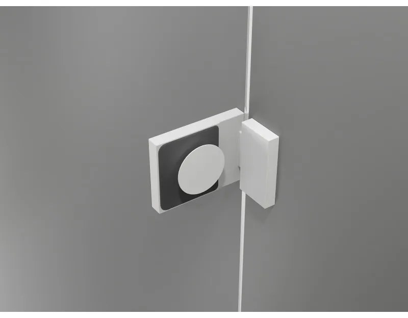 Mexen Lunar T, výklopný sprchový kút pravý 115 x 70 cm, 8mm číre sklo, biely profil, 834T-115-070-20-00-P