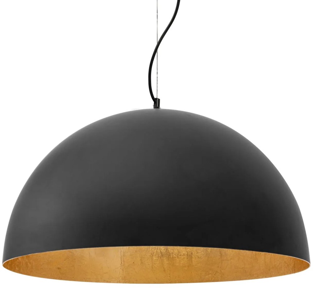 Toolight - Stropná lampa závesná kovová miska čierna 60cm 1xE27 APP380-1CP, čierna, OSW-05012