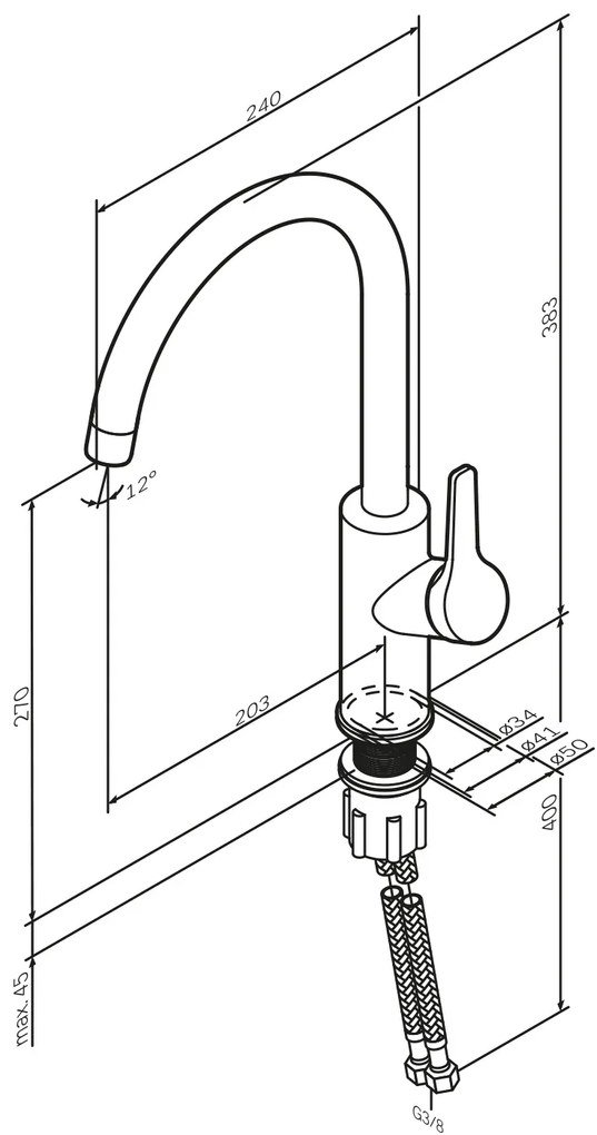 Kuchynská batéria AM.PM X-Joy FXB07000 chróm