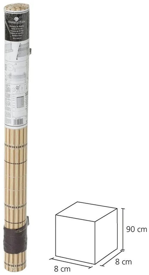 Svetlo hnedá bambusová roleta 90x180 cm Natural Life - Casa Selección