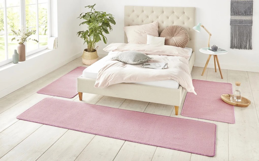 Hanse Home Collection koberce Kobercová sada Nasty 104446 Light-Rose - 3 diely: 70x140 cm (2x), 70x240 cm (1x) cm