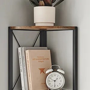 Rohová polica Vasagle Norma hnedá/čierna