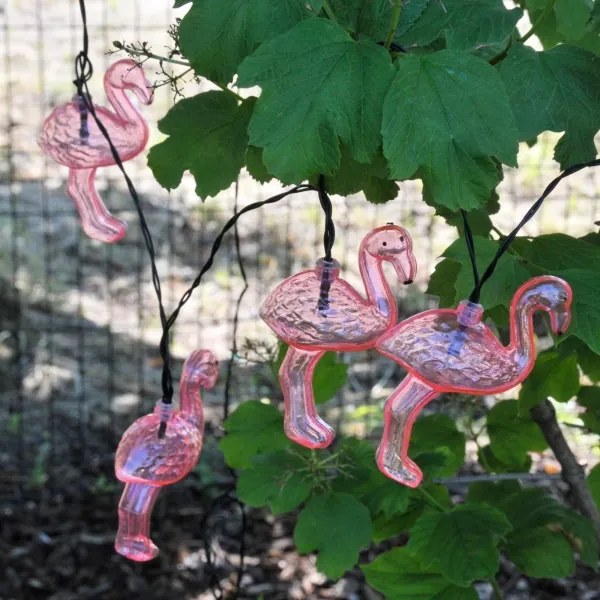 LED Solárna dekoračná reťaz 10xLED/1,2V 300 mAh 3,8 m IP44 plameniak