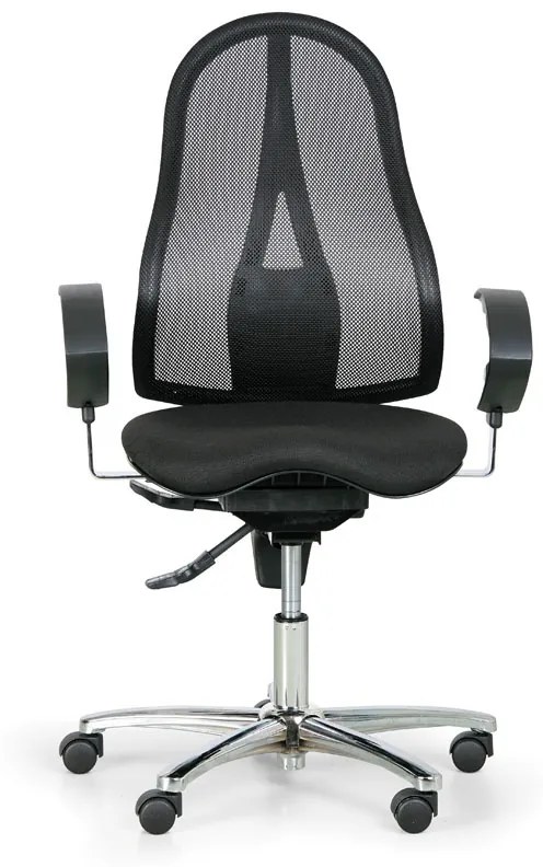 Zdravotná balančná kancelárska stolička EXETER NET, čierna