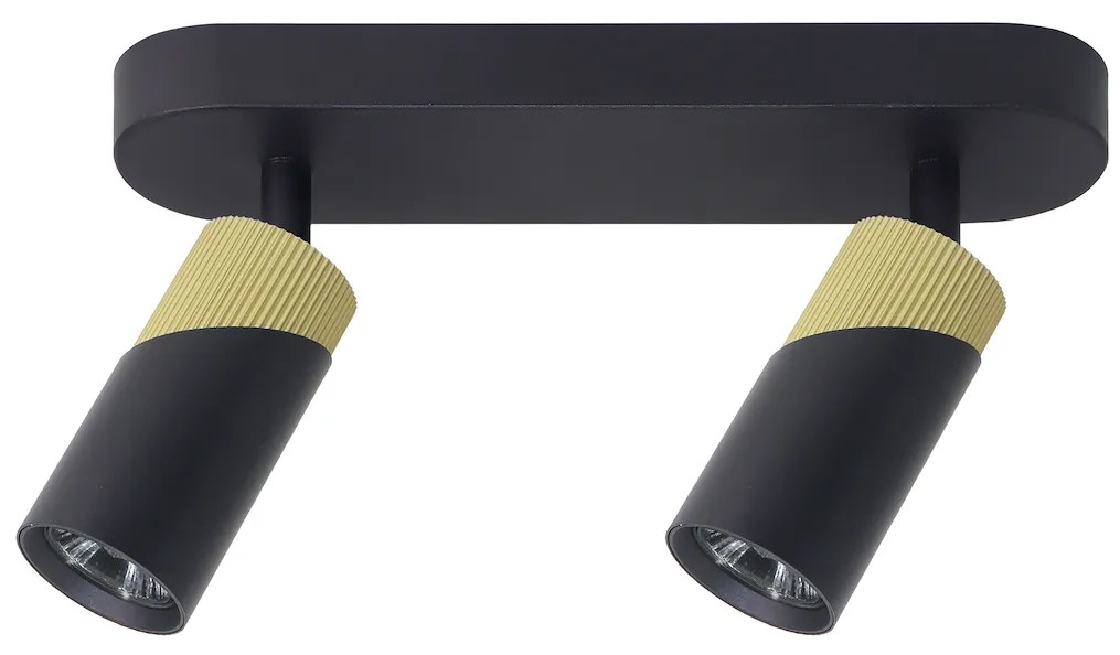 Bodové svietidlo Neo, 2x čierne/zlaté kovové tienidlo, b