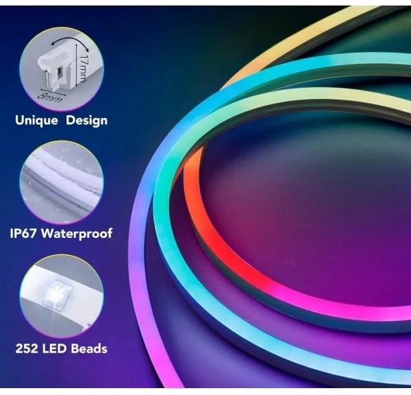 Govee - Neon SMART ohybný LED pásik RGBIC 2m Wi-Fi IP67