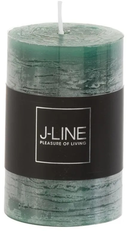 Tmavá zelená valcová sviečka - 5*5*8 cm/ 18h