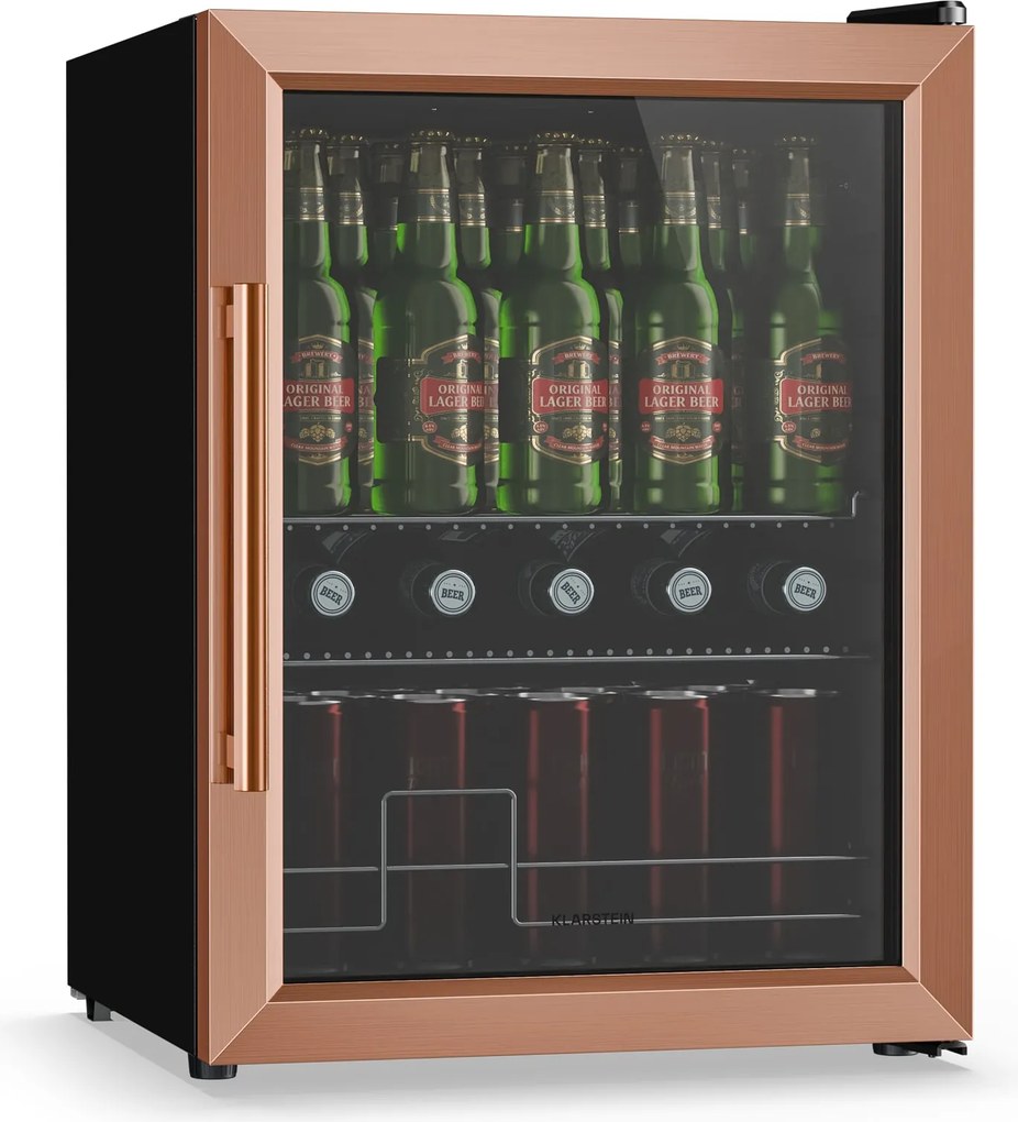 Klarstein Beersafe chladiaci nápojový box so sklom | 64 x 48 cm | 60 l | 85 W | medená/čierna