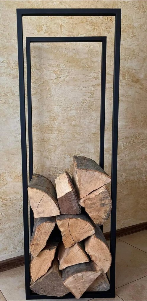 Regnis LOFT XXL, stojan na palivové drevo 40x30x120 cm, čierna matná, REGNIS/LOFTXXL/BLACK