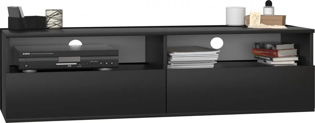 Shoptop TV stolík RUMBA 140 cm čierny matný