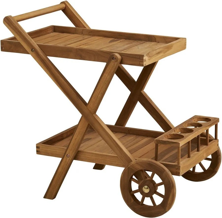 Servírovací stolík na kolieskach z masívneho dreva 50x86 cm Pasaku – House Nordic