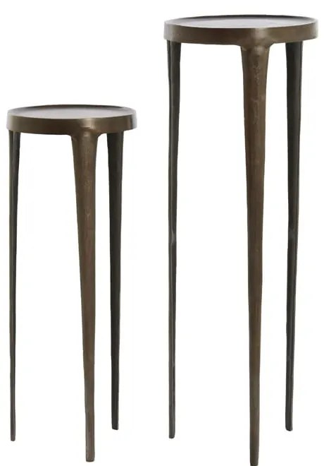 Kovové okrúhle odkladacie stolíky v súprave 2 ks 35x35 cm Tobias – Light & Living