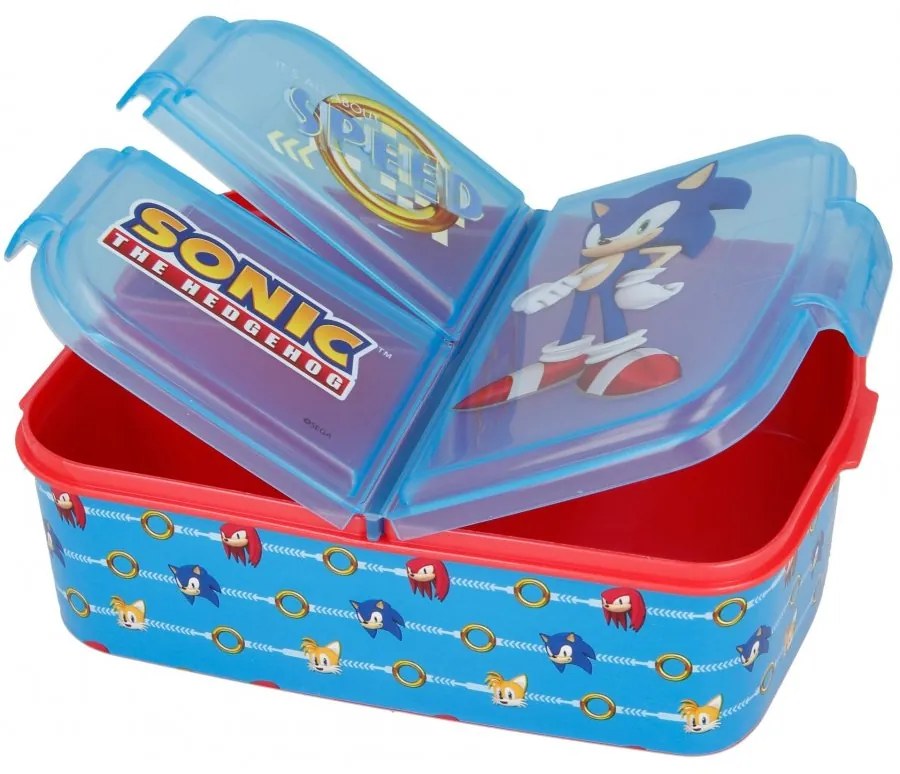 Multibox na desiatu Ježko Sonic s 3 priehradkami