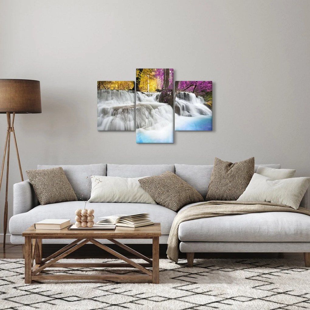 Obraz Erawan vodopádu v lese (90x60 cm)
