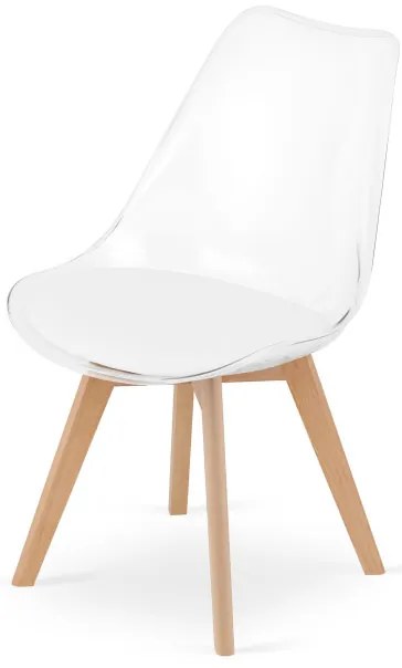 Set dvoch jedálenských stoličiek MARK - priehľadné (hnedé nohy) 2ks