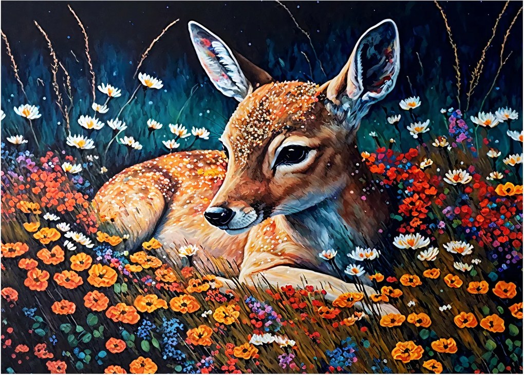Obraz - Maľované srne (70x50 cm)