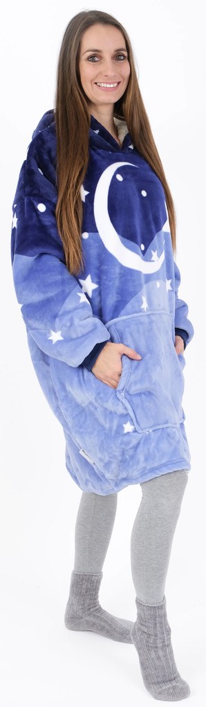 Baránková mikina mikroplyš – Nočná obloha veľkosť M