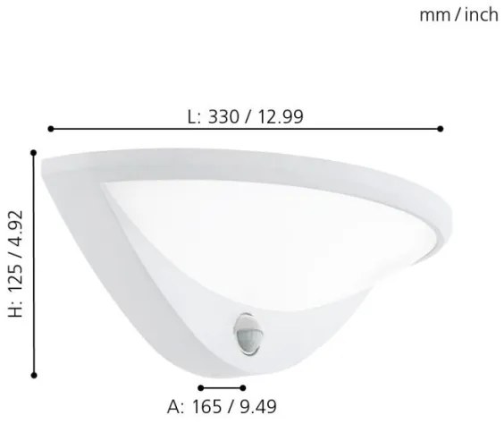 Eglo 97311 - LED Vonkajšie svietidlo so senzorom BELCREDA 1xLED/9,3W/230V IP44