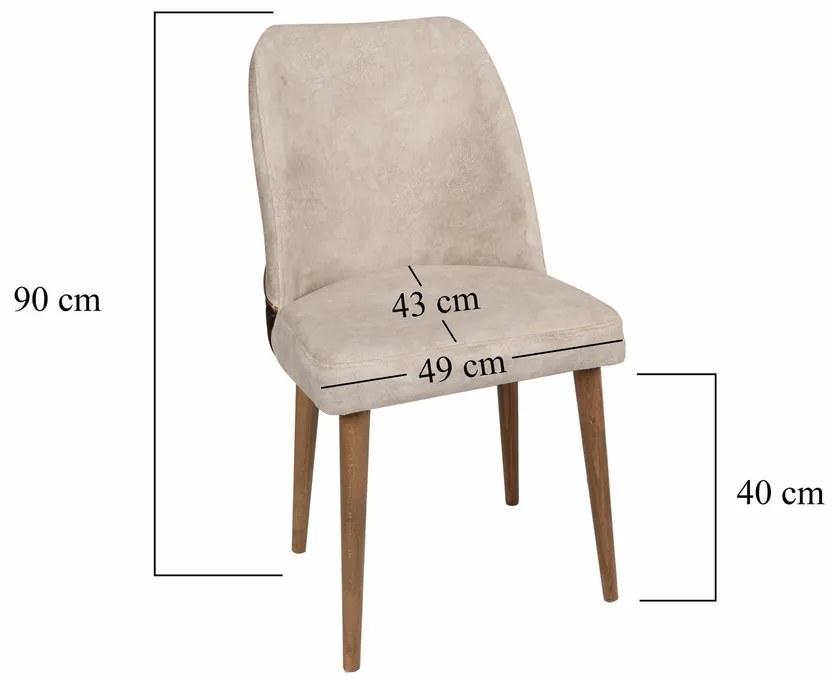 Súprava jedálenských stoličiek Nova Cream and Walnut, 2 ks, 2 ks