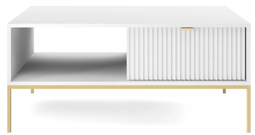 Konferenční stolek Nova 104 cm bílý/zlatý