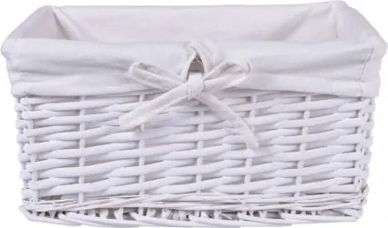 Prútený košík 30 x 20 x 15 cm - biely