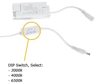 Zapustené LED panely biele obdĺžnikové vrátane LED 3000K - 6500K s prepínačom Dip - Seagal