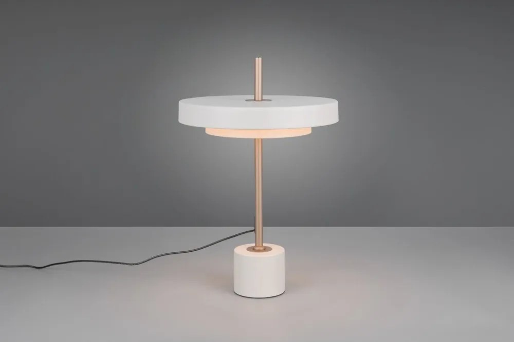 Slonovinová LED stolová lampa so stmievačom (výška 45,5 cm) Keaton – Trio