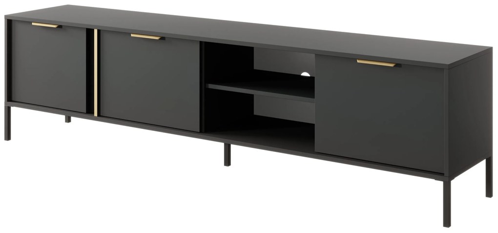 TV stolík/skrinka Lyran 3D (antracit + zlatá). Vlastná spoľahlivá doprava až k Vám domov. 1071358