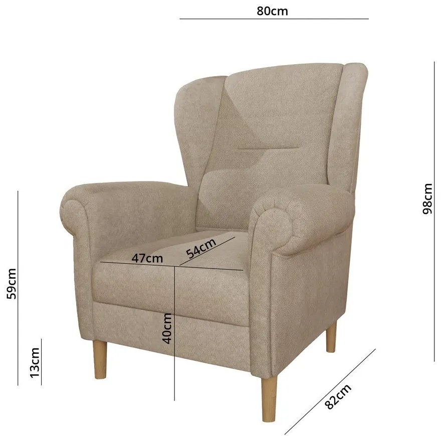 Svetlohnedé kreslo ušiak Swan – Ropez