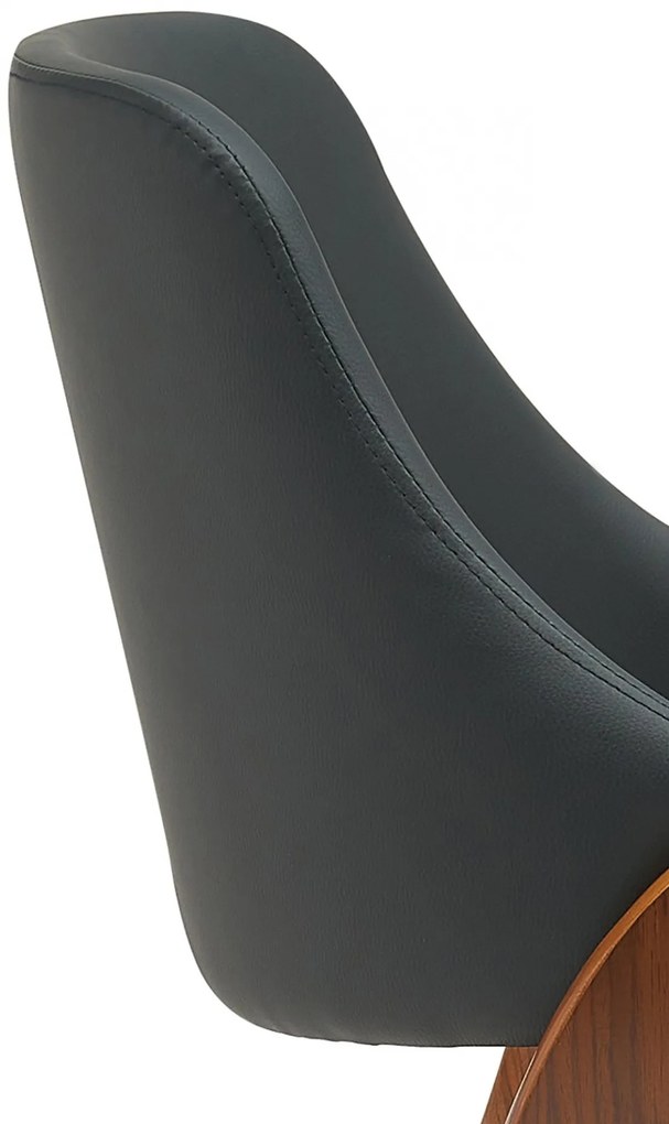 Jedálenská stolička Vangale - koženka - Orech / Čierna