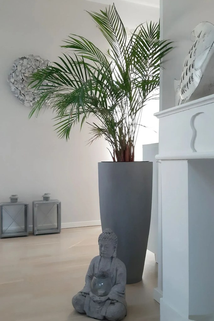 Kvetináč CITY, sklolaminát, výška 80 cm, betón design, sivý