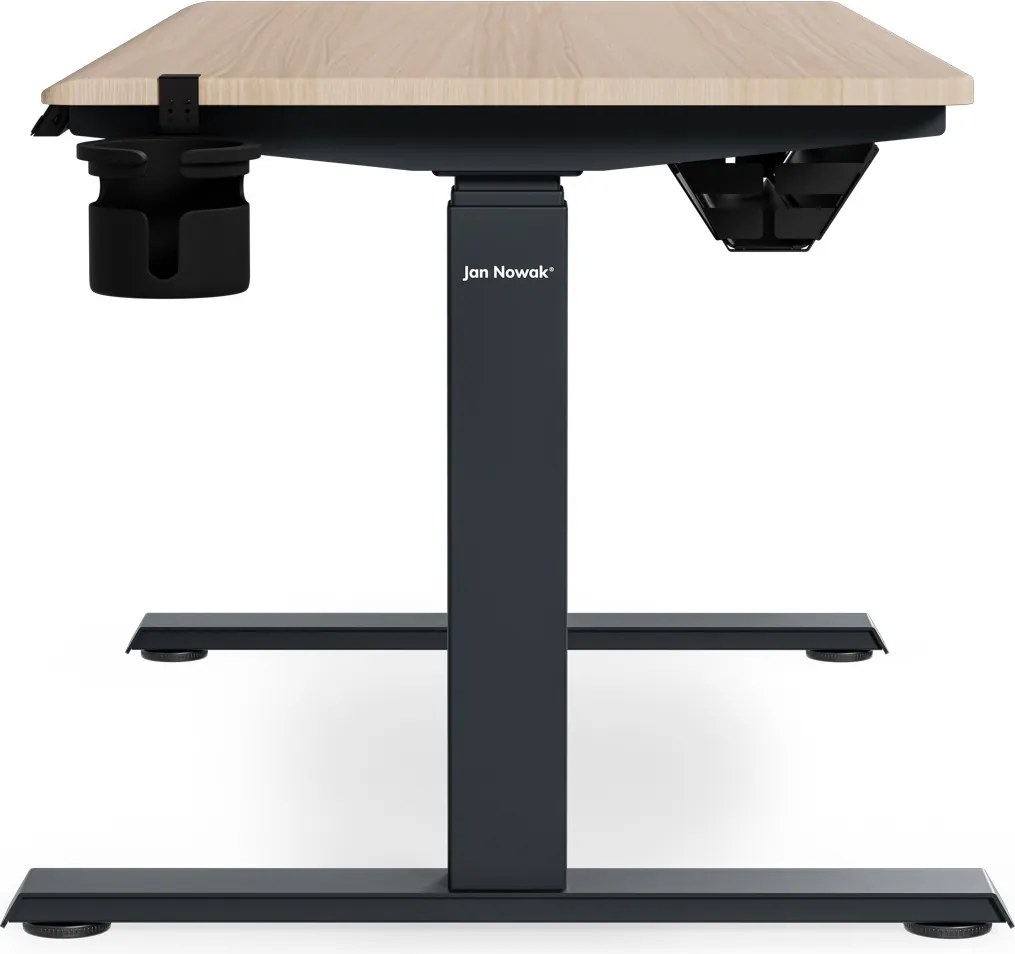 Elektrický stôl s reguláciou výšky ergonomický antracitový/dub sonoma,1200x600 mm: ARIA