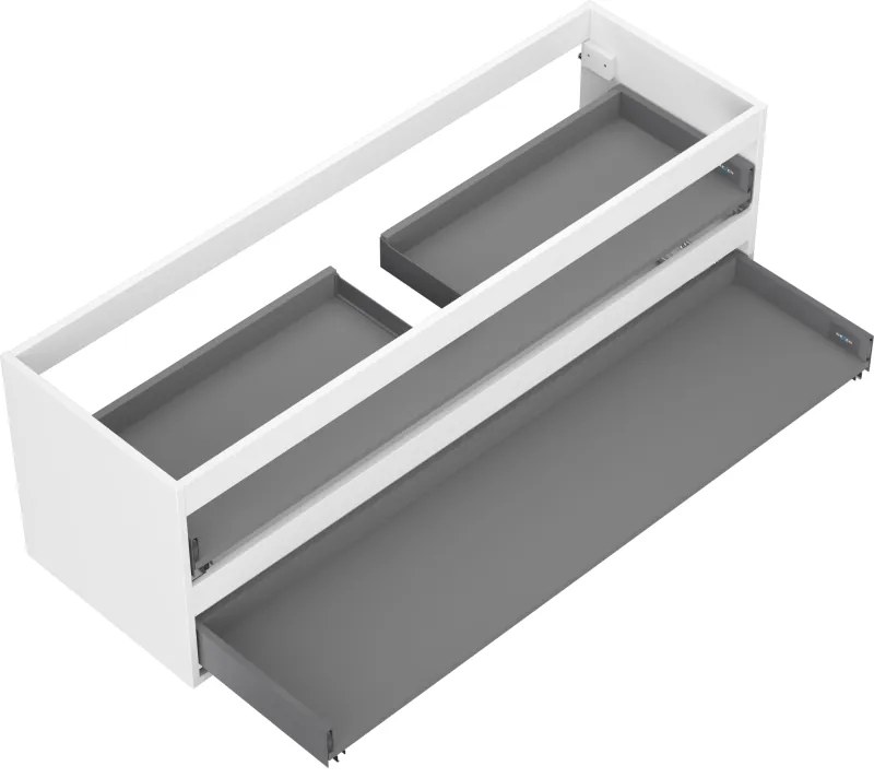 Mexen Box-A, závesná skrinka, 140 cm, 2 zásuvky, biela matná, 91AX0-1400-470-2-01