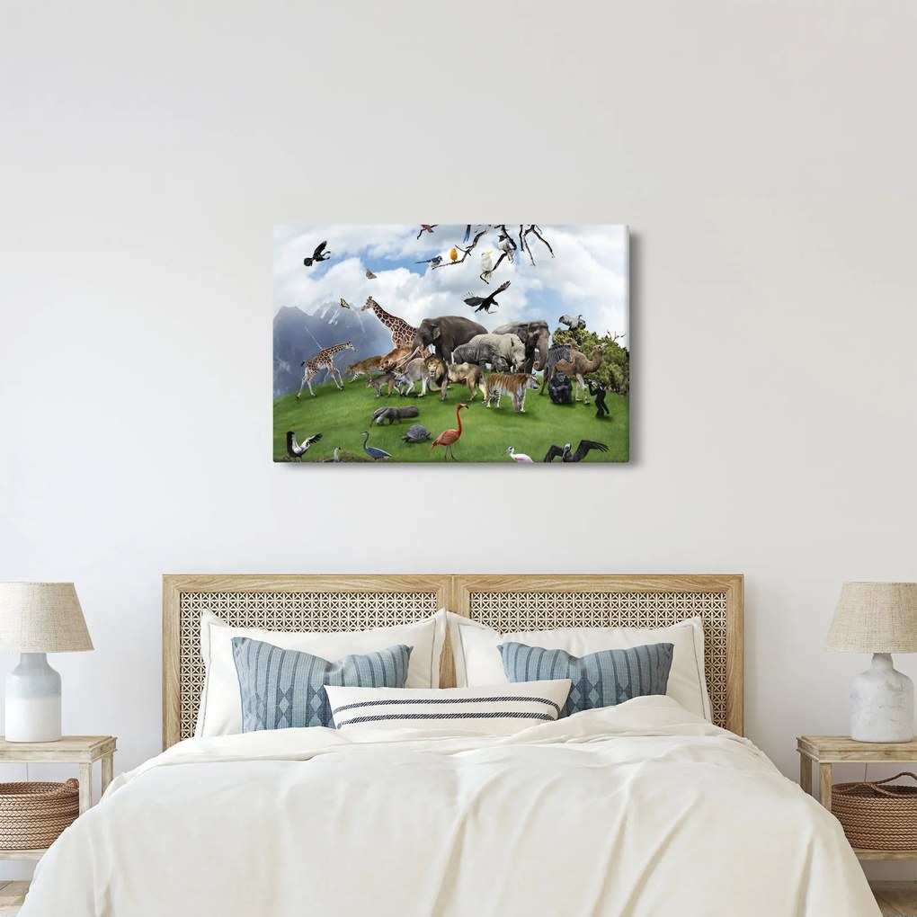 Obraz - Zvieratká na ostrove (90x60 cm)