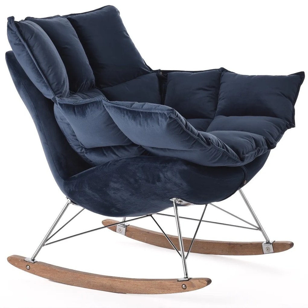 DUKA HOJDACIE KRESLO LIESLIE NAVY BLUE 90X102X85 CM MODRÁ, STRIEBORNÁ 30517