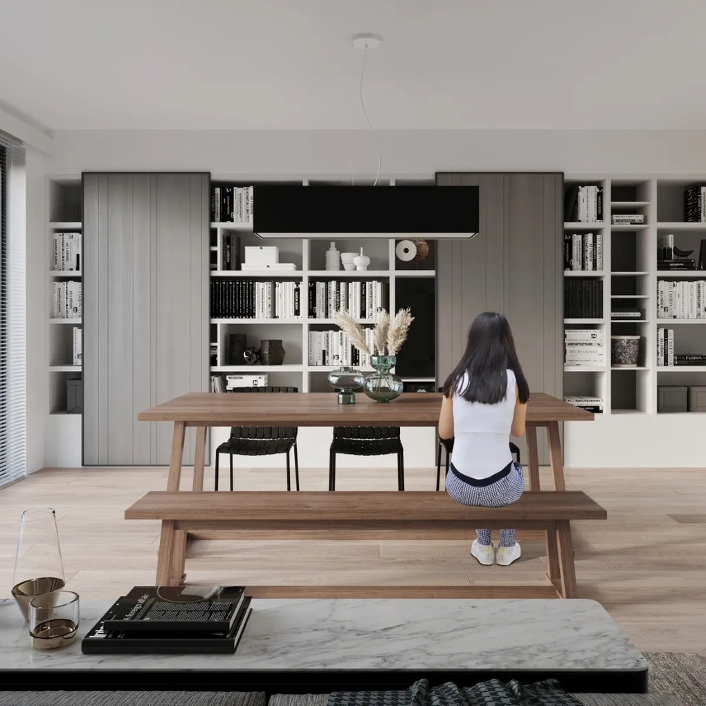 Závesné svietidlo Santa, 1x čierne textilné tienidlo, (biely plast), (80 cm)