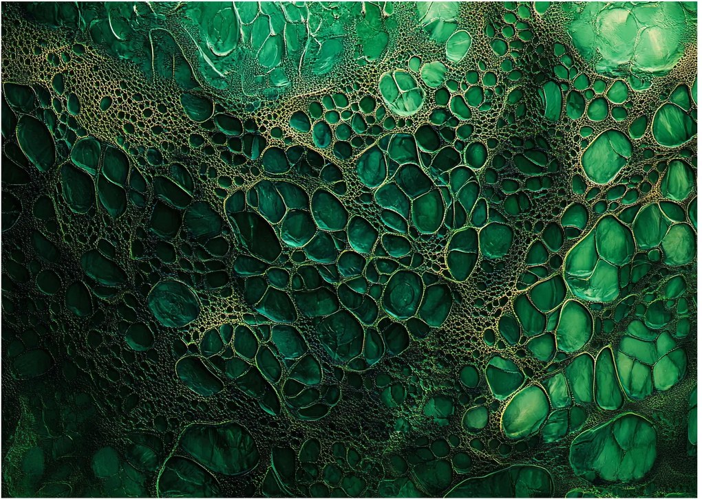 Sklenený obraz - Zelený mikroskopický záber (70x50 cm)