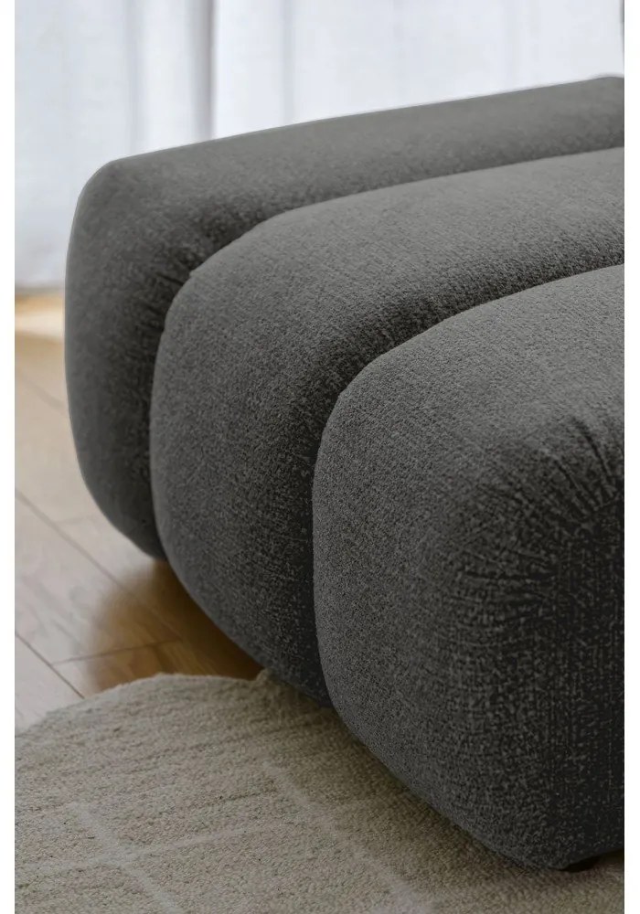 Sivá rohová pohovka (ľavý roh/s leňoškou) Shell – Miuform